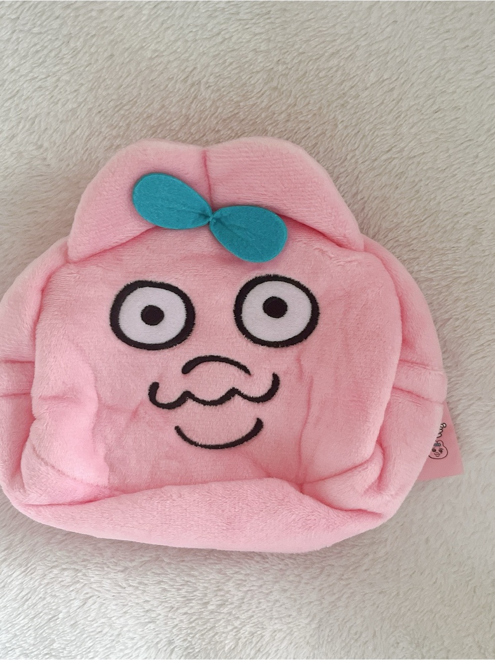 NWOT Opanchu Usagi mascot face shape pouch cosmetic bag wide eyes